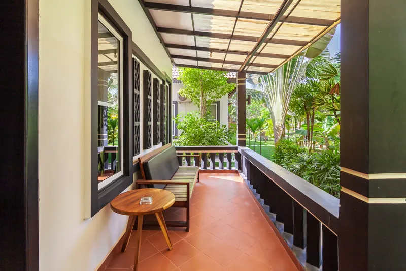 Villa terrace and outdoor armchairs